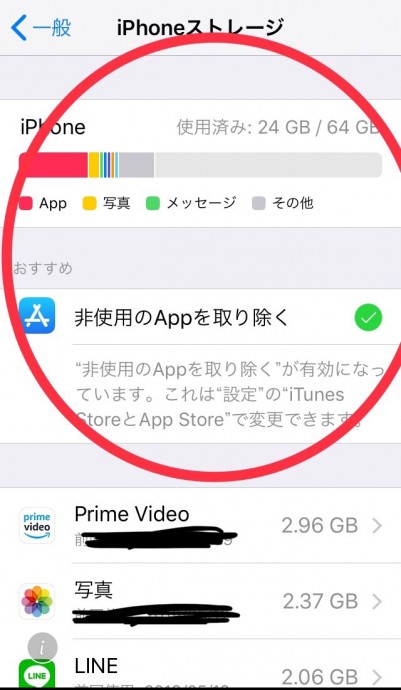 iPhoneストレージ