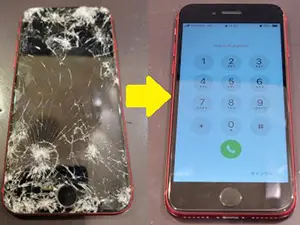 画面が割れたiPhone SEの修理事例