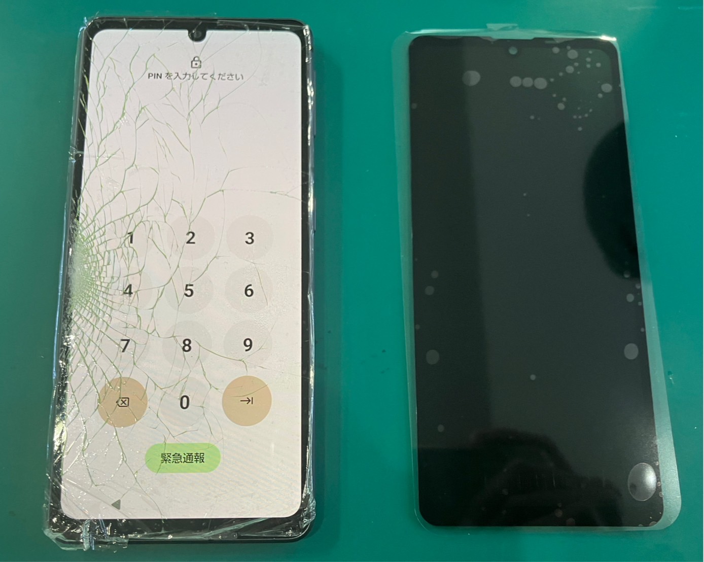 AQUOS sense7】激しい画面割れ、androidの修理はスマホスピタルにお