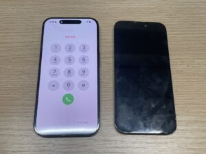新しい画面パネルへ交換され綺麗に表示されるようになったiPhone15Pro
