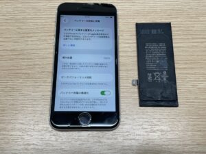バッテリー交換後に最大容量が100%に復元したiPhoneSE2