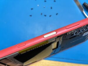 Xperia 10 III本体の側面にある、外から見た電源ボタン（指紋認証センサー）のアップ