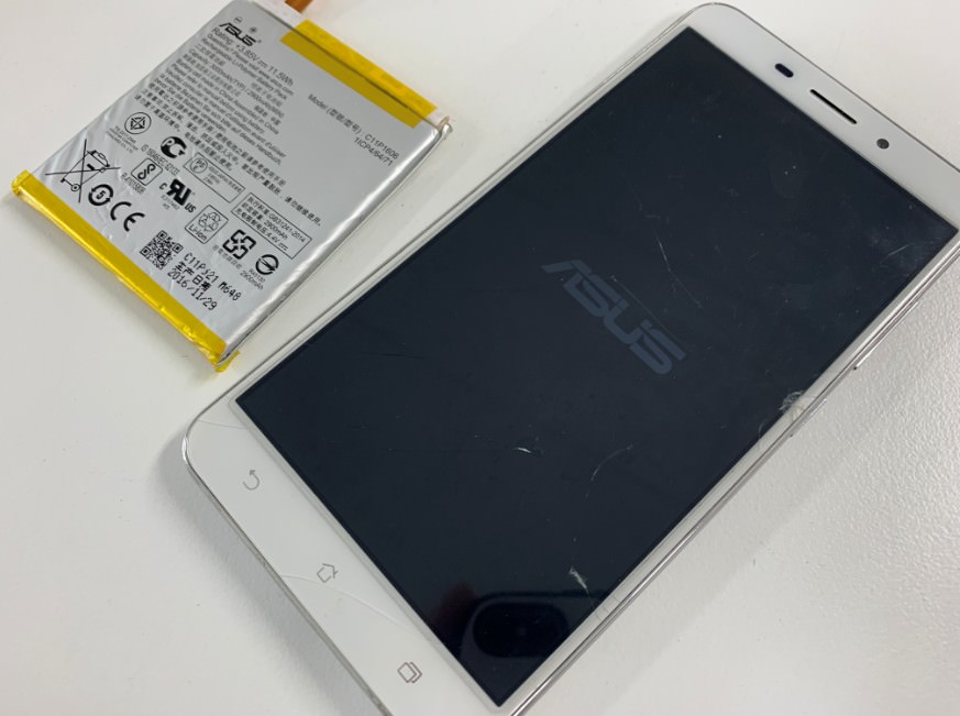 町田のasusスマホ修理店 Zenfone3 Laser Zc551kl のバッテリーが劣化してすぐ充電切れになる 作業時間30分で交換完了 スマホスピタル町田