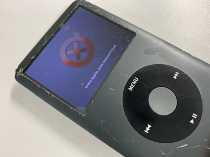 画面にバツマークが出て音楽が聴けないiPod classic