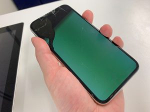 電源ボタンを押すと一瞬画面が緑色になるiPhoneX