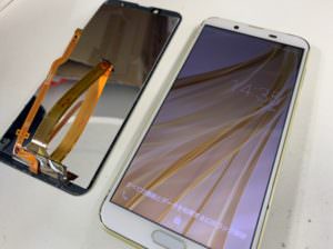 液晶画面交換修理後の表示されるようになったAQUOS sense2(SH-01L)