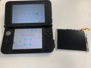 下液晶画面交換修理後の表示されるようになった3DSLL