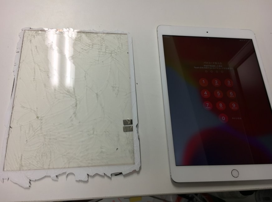 表面ガラス交換修理後のiPad第7世代