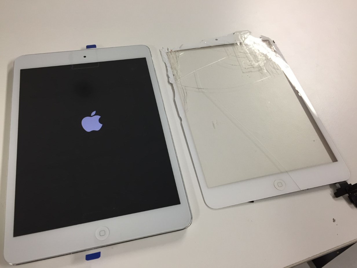 表面ガラス交換修理後のiPadmini
