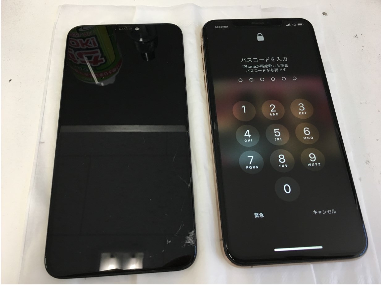 画面交換修理後の新品同様のiPhoneXSMax