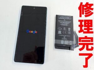 リチウムイオンバッテリー交換修理が完了したPixel7a