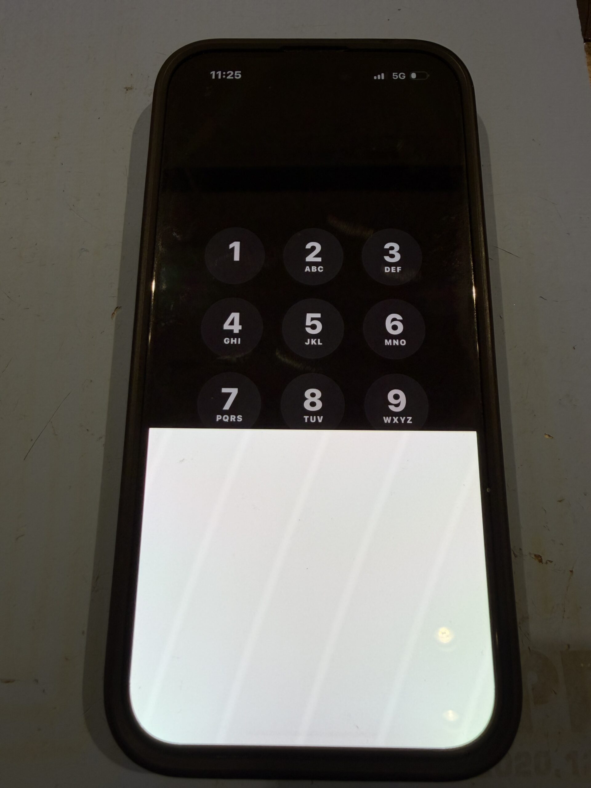 iPhone 15 Proの画面の下半分が白くなった？修理できるの？修理事例を