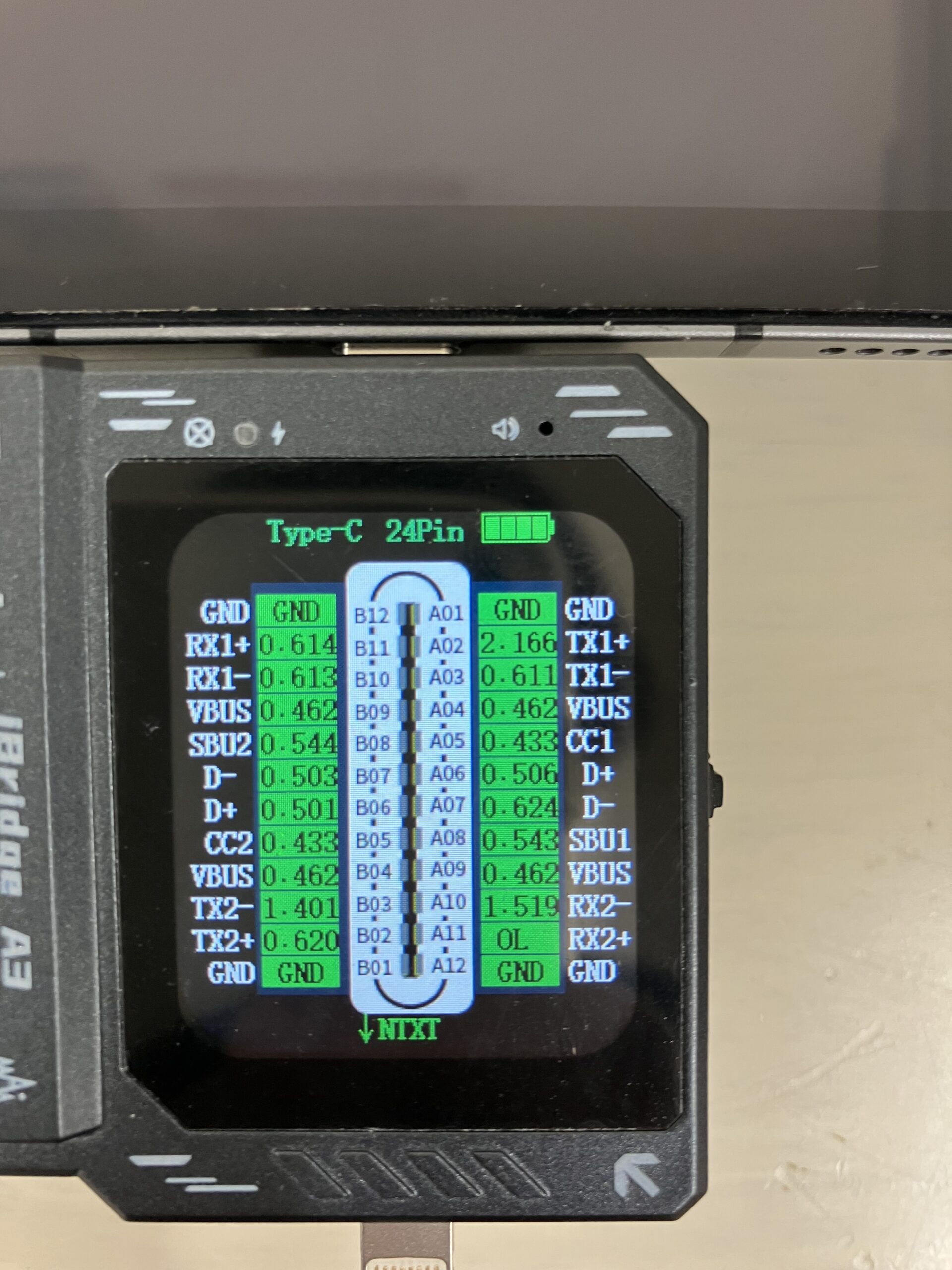 修理後のCC1とCC2測定結果