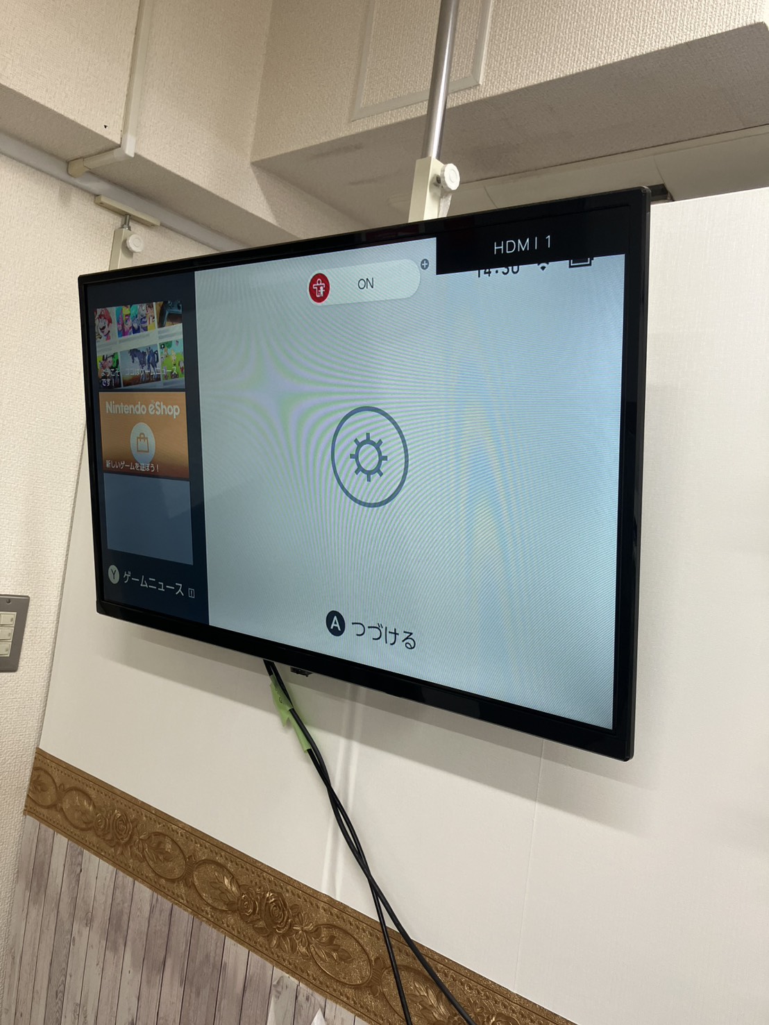 充電口と基板パターン修理後にTV出力できるようになったSwitch