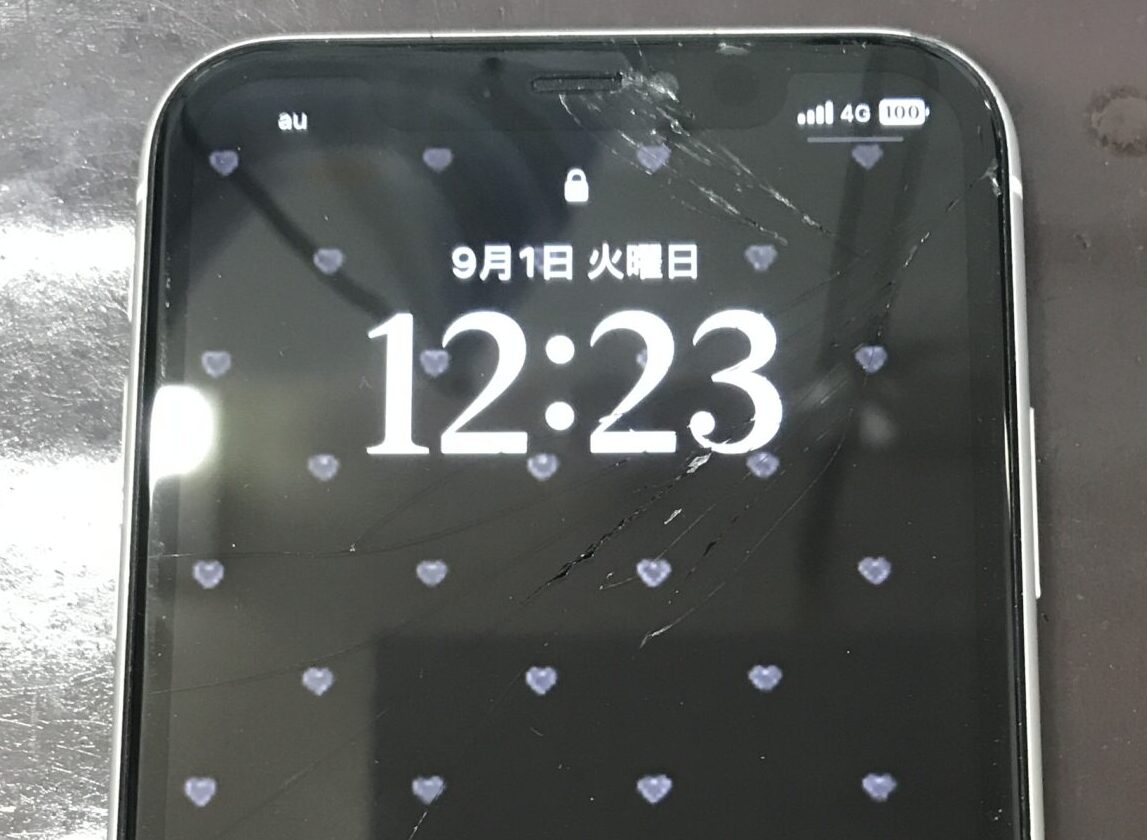 iPhone11の画面割れ修理前の状態 大宮で液晶交換