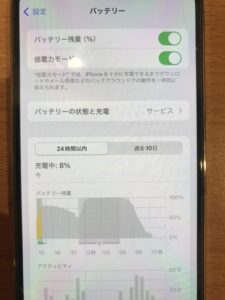 修理前のiPhone12Proのバッテリー状態