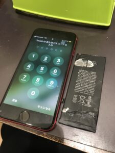 修理後のiPhoneSE2の状態