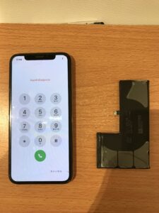 iPhoneXsMAXのバッテリー交換後の状態