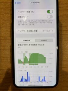 交換前のiPhoneXのバッテリー状況