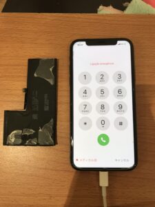 バッテリー交換修理後のiPhoneXS