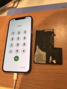 バッテリー交換修理後のiPhone12ProMaxの状態