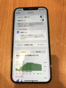 バッテリー交換修理前のiPhone12ProMaxの状態