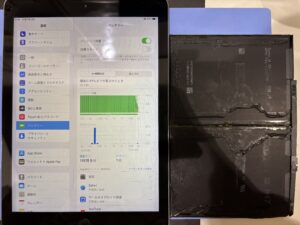 長尾よりご来店、修理後のiPad5の状態