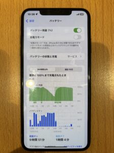 橋本よりご来店、修理前のiPhoneXsMaxの状態