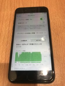 バッテリー交換前のiPhone8のバッテリー状態