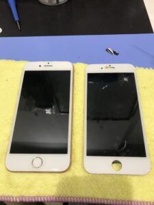 画面交換修理後のiPhone8の状態