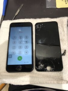 画面交換修理後のiPhoneSE第3世代の状態
