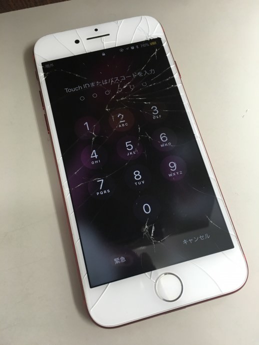 iPhone 7 PRODUCT RED　画面交換　スマホスピタル熊本店