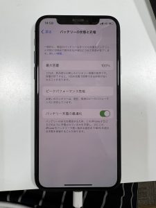 iPhoneX　バッテリー交換後