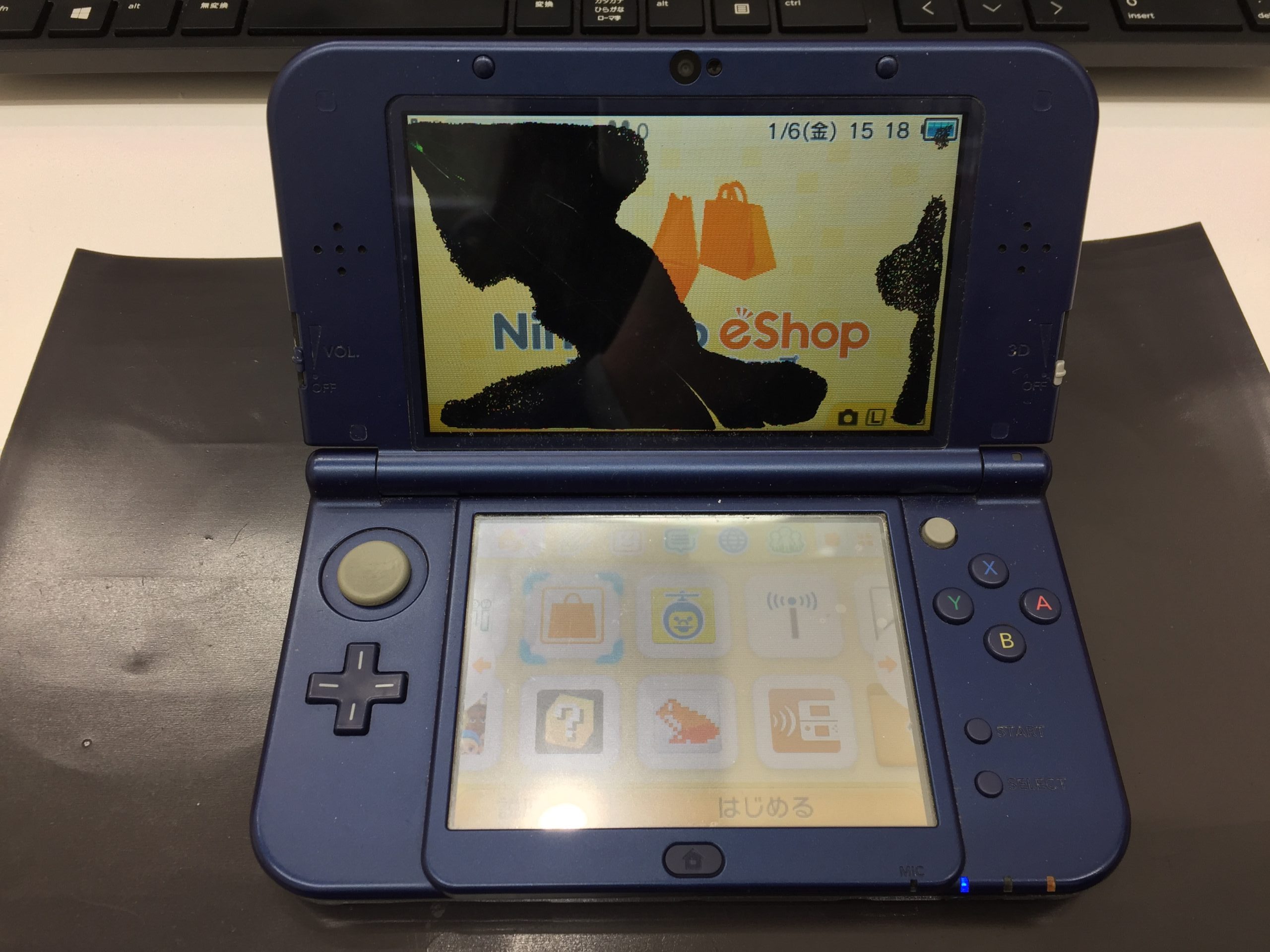 NintendoNEW3DSLLの上画面液晶を修理しました！