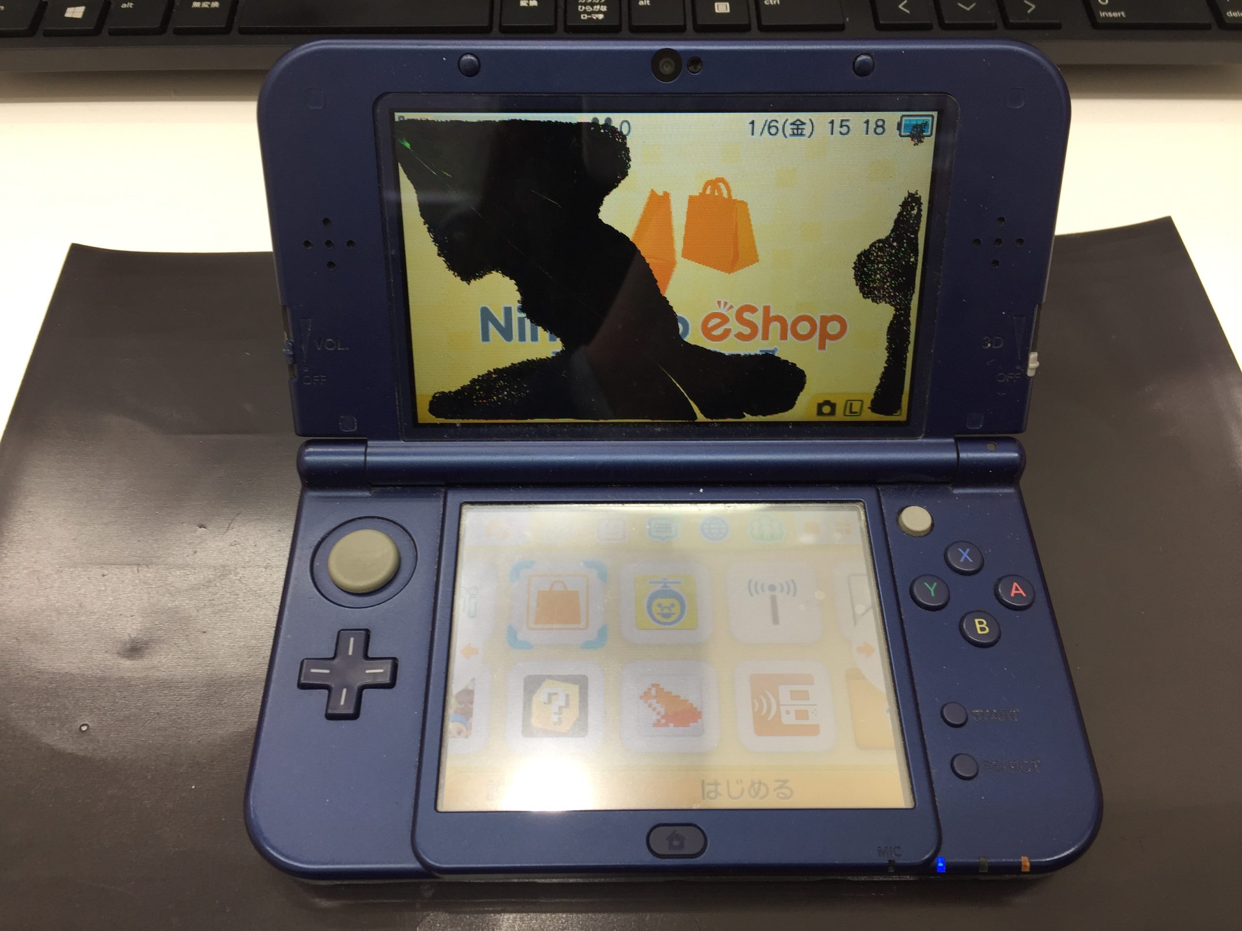 超安い】 New 液晶漏れアリ メタリックブルー LL 3DS ニンテンドー 